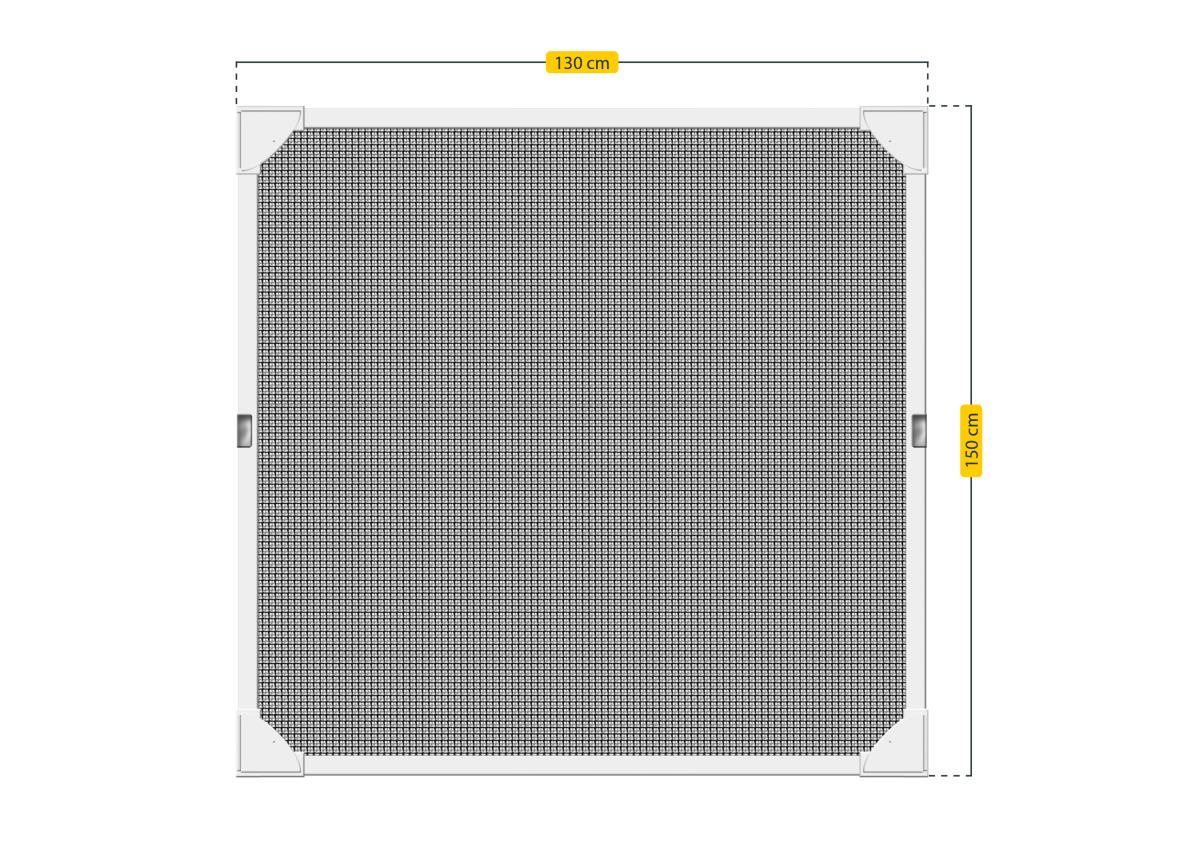 ECD Germany Insektenschutz Magnetfenster - 130x150 cm - Weiß - aus PVC und  Fiberglasgewebe - werkzeugfreie Montage waschbar wasserdicht - Magnet
